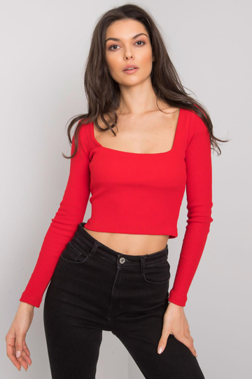 Sarkana īsa blūze ar svītru...