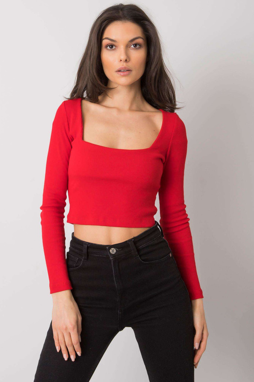 Sarkana īsa blūze ar svītru Cammy RUE...