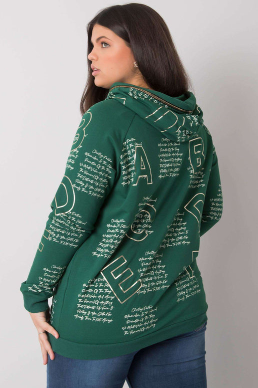 Tumši zaļš plus izmēra sporta krekls...