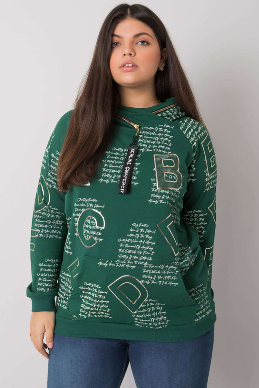 Tumši zaļš plus izmēra sporta krekls...