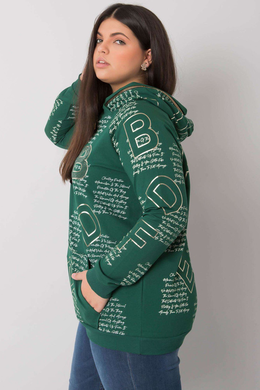 Tumši zaļš plus izmēra sporta krekls...