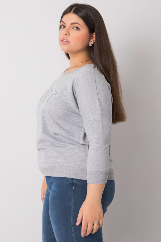 Pelēka melanža blūze liela izmēra Alice