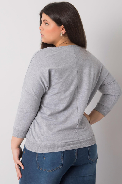 Pelēka melanža blūze liela izmēra Alice