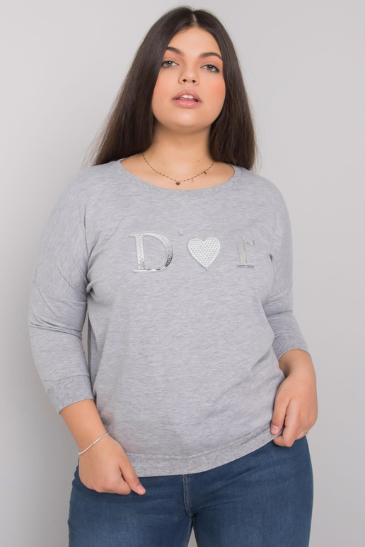 Pelēka melanža blūze liela izmēra Alice