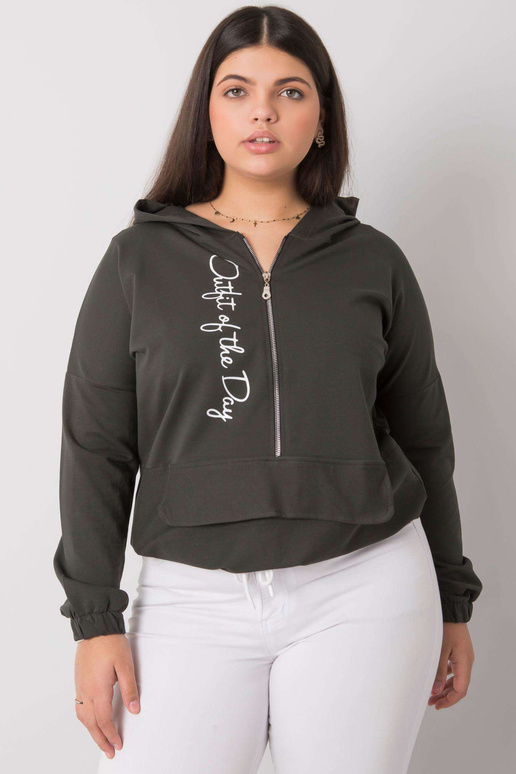 Tumšs haki liela izmēra sporta krekls...