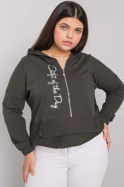 Tumšs haki liela izmēra sporta krekls...