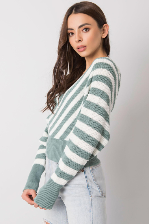 Piparmētru un baltu svītru džemperis...