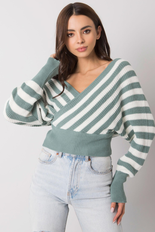 Piparmētru un baltu svītru džemperis...