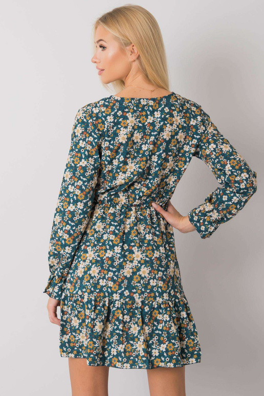 Zaļa kleita ar volāniem Anavi OCH BELLA