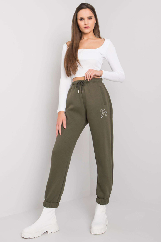 Caurspīdīgas haki krāsas treniņbikses...