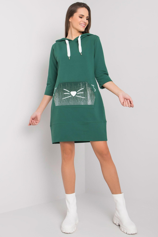 Tumši zaļa džemperkleita Anne