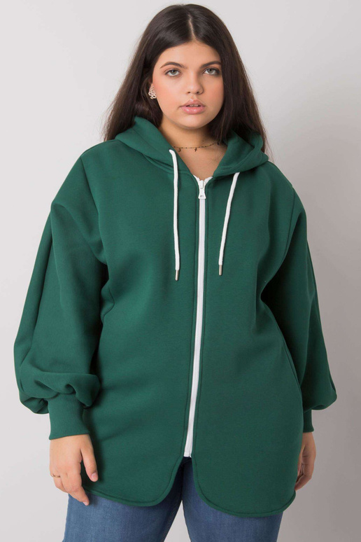 Tumši zaļa Liela izmēra Hoodie Ella Tumši zaļa Liela izmēra Hoodie Ella
