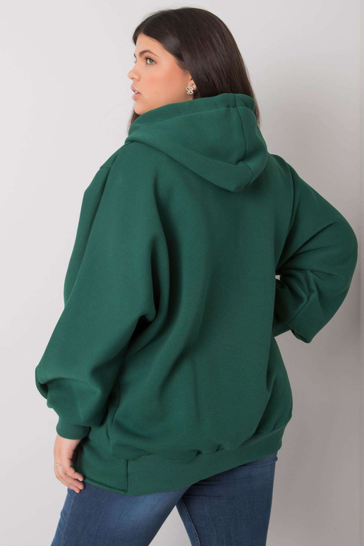 Tumši zaļa Liela izmēra Hoodie Ella Tumši zaļa Liela izmēra Hoodie Ella