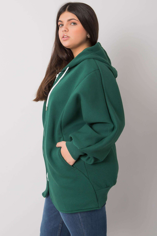 Tumši zaļa Liela izmēra Hoodie Ella Tumši zaļa Liela izmēra Hoodie Ella
