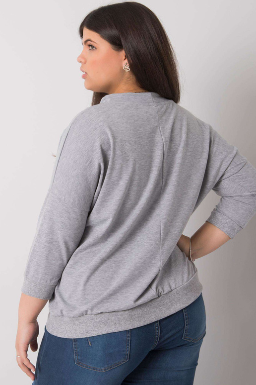 Pelēka melanža liela izmēra blūze ar... Pelēka melanža liela izmēra blūze ar...