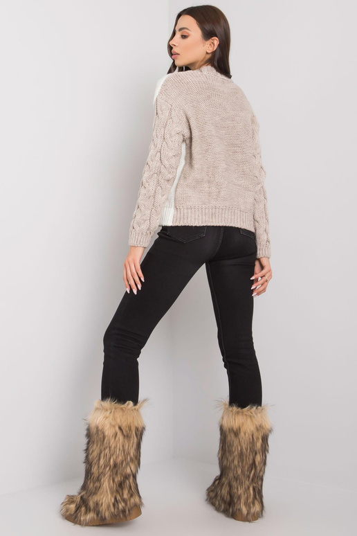 Tumši bēšs sieviešu džemperis ar...