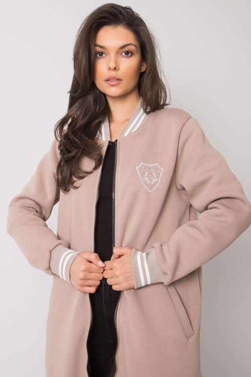 Tumši bēšs garš sporta krekls ar... Tumši bēšs garš sporta krekls ar...