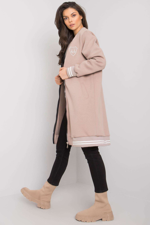 Tumši bēšs garš sporta krekls ar... Tumši bēšs garš sporta krekls ar...