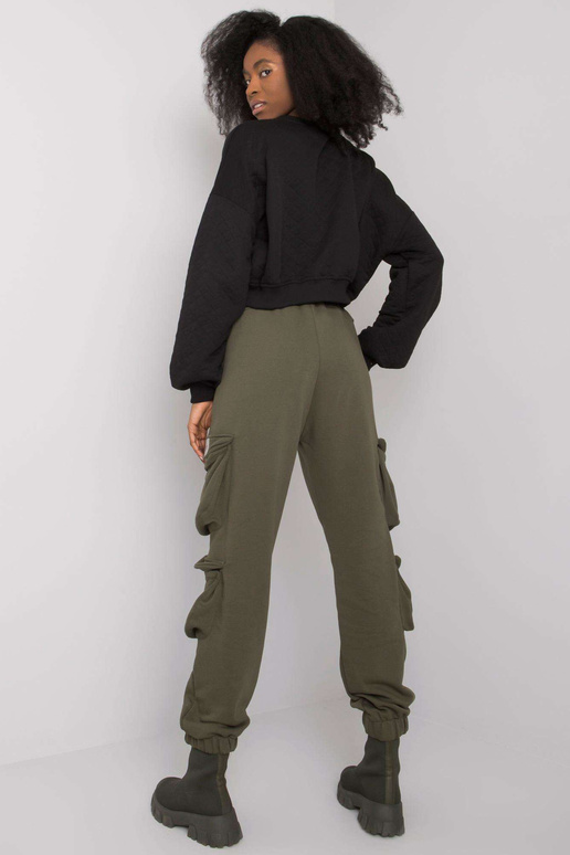 Haki krāsas sieviešu treniņbikses ar... Haki krāsas sieviešu treniņbikses ar...