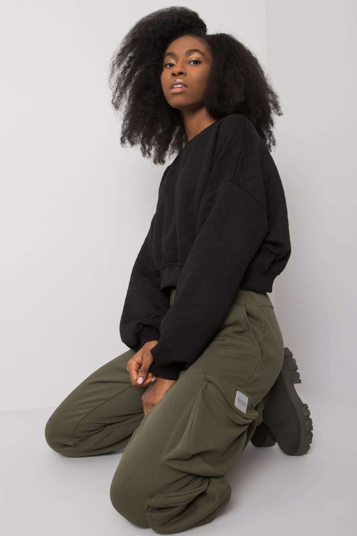 Haki krāsas sieviešu treniņbikses ar... Haki krāsas sieviešu treniņbikses ar...