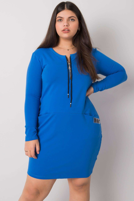 Tumši zila liela izmēra kleita ar...