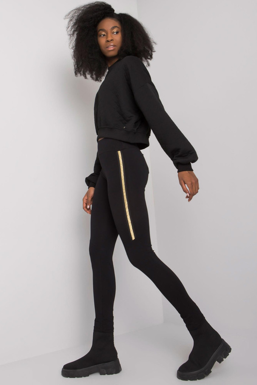 Bruna RUE PARIS melni kokvilnas legingi