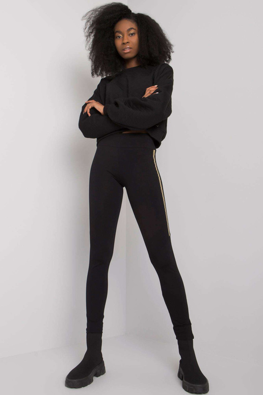 Bruna RUE PARIS melni kokvilnas legingi