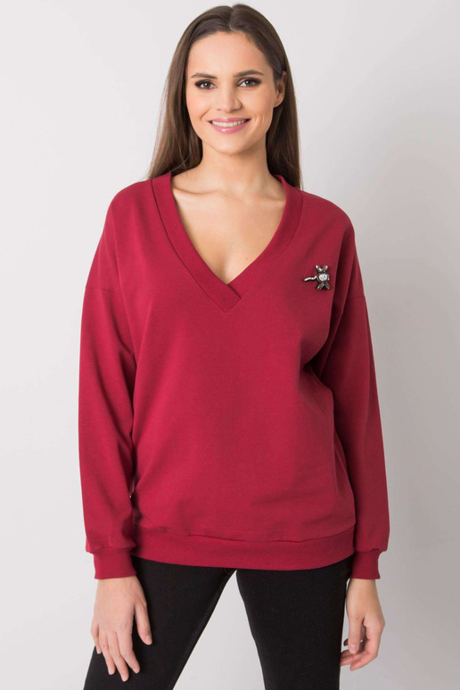 Burgundijas krāsas sporta krekls ar...