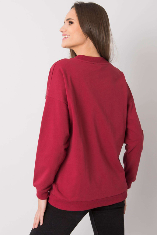 Burgundijas krāsas sporta krekls ar...