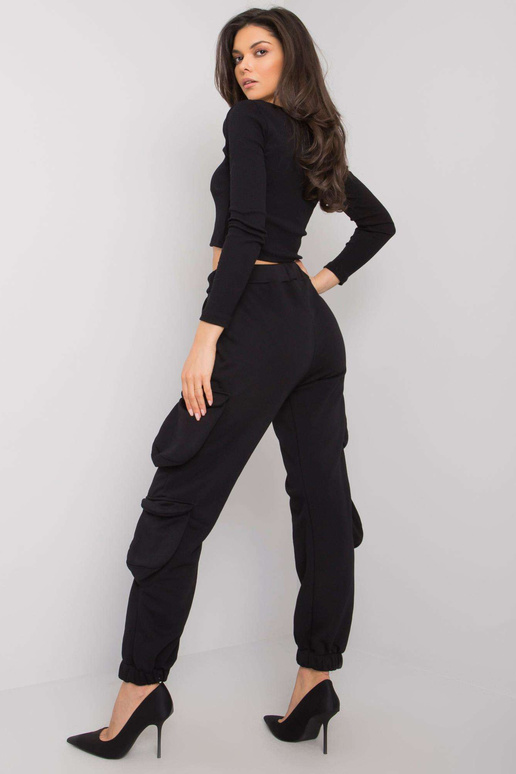 Melnas sieviešu treniņbikses ar...