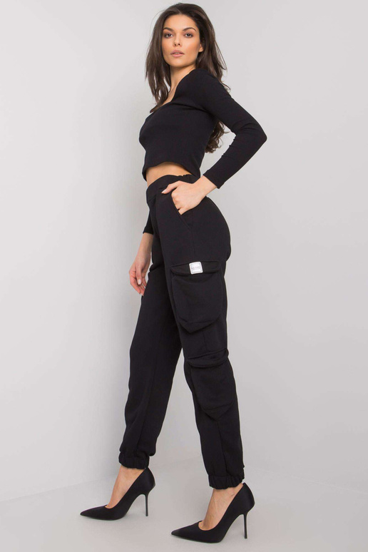 Melnas sieviešu treniņbikses ar...