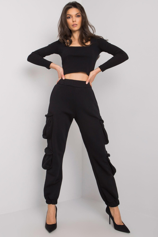 Melnas sieviešu treniņbikses ar...