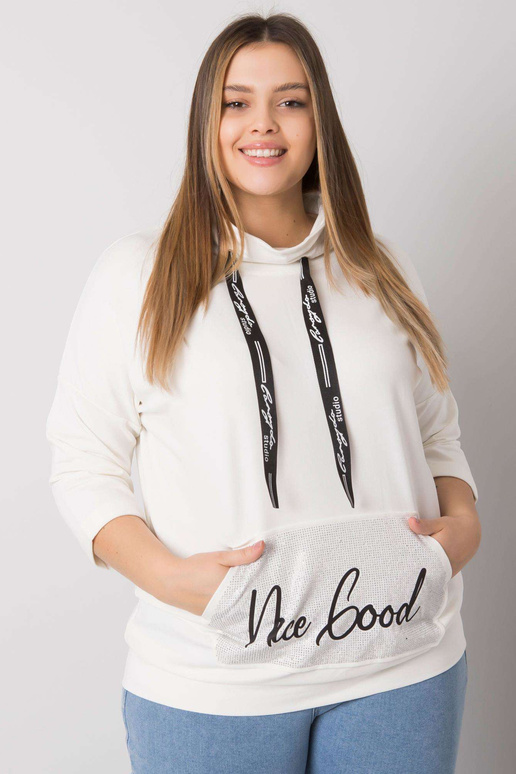 Ecru plus izmēra blūze ar kristāla... Ecru plus izmēra blūze ar kristāla...