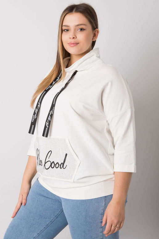 Ecru plus izmēra blūze ar kristāla... Ecru plus izmēra blūze ar kristāla...