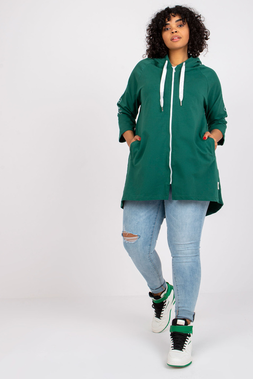 Tumši zaļš liela izmēra džemperis ar...