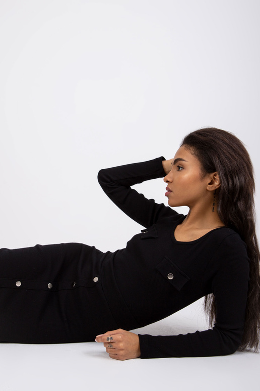 Melna rievota kleita Barletta RUE PARIS