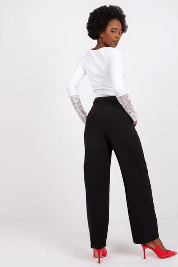 Melnas Grace auduma bikses