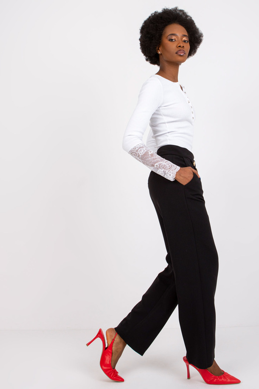 Melnas Grace auduma bikses