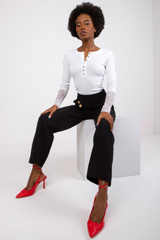 Melnas Grace auduma bikses