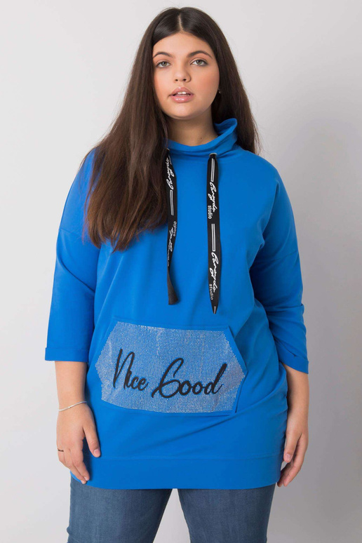 Tumši zila liela izmēra blūze ar...