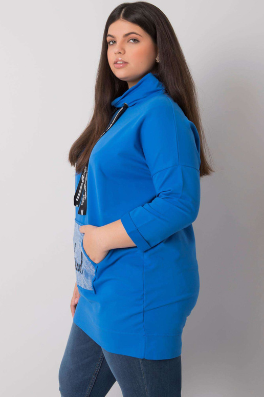 Tumši zila liela izmēra blūze ar...