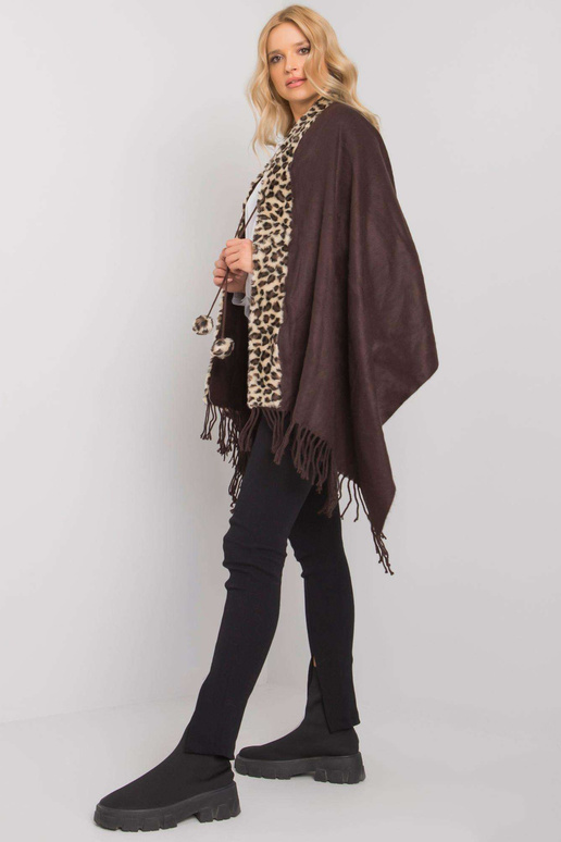 Brūni bēša šalle ar kažokādu