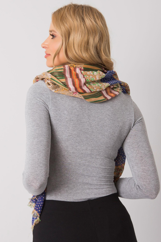 Tumši bēšs zils pleds ar krāsainiem...