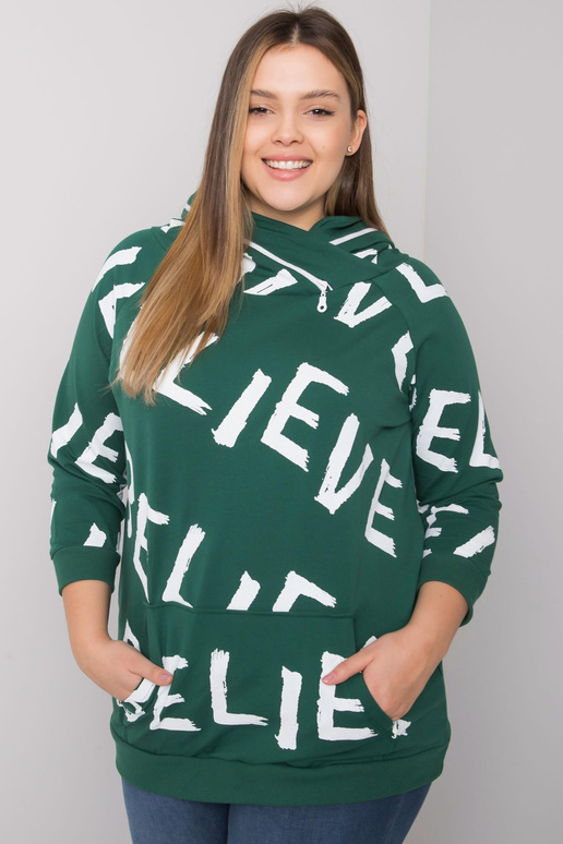 Tumši zaļa raksta džemperis liela...