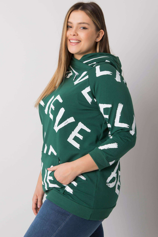 Tumši zaļa raksta džemperis liela...