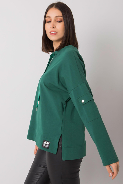 Tumši zaļa plus izmēra blūze ar...