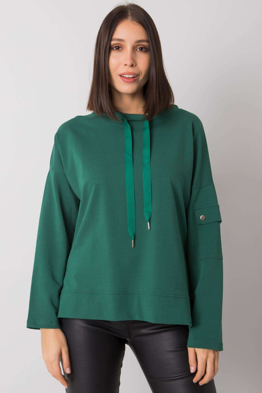 Tumši zaļa plus izmēra blūze ar...