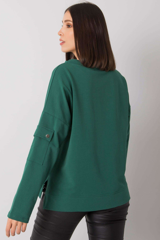 Tumši zaļa plus izmēra blūze ar...