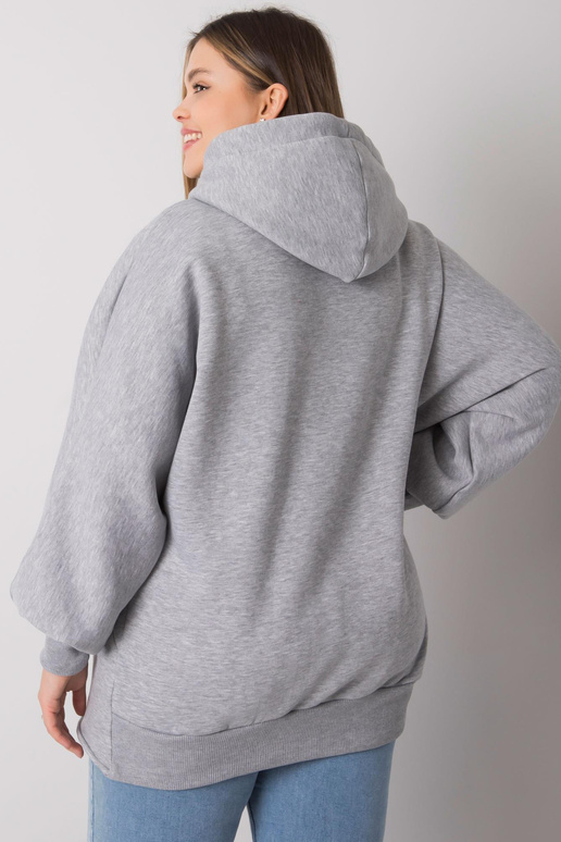 Pelēka melanža liela izmēra kapuci Ella