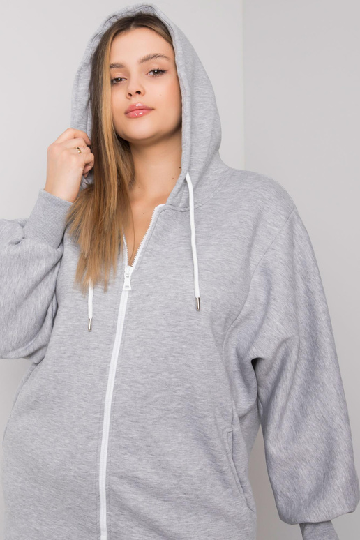 Pelēka melanža liela izmēra kapuci Ella